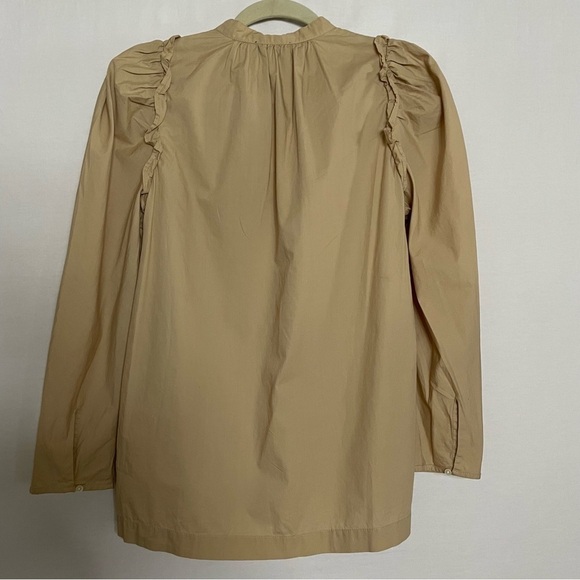 J. Crew Puff-Sleeve Ruffle Trim Cotton Poplin Top - Picture 8 of 13